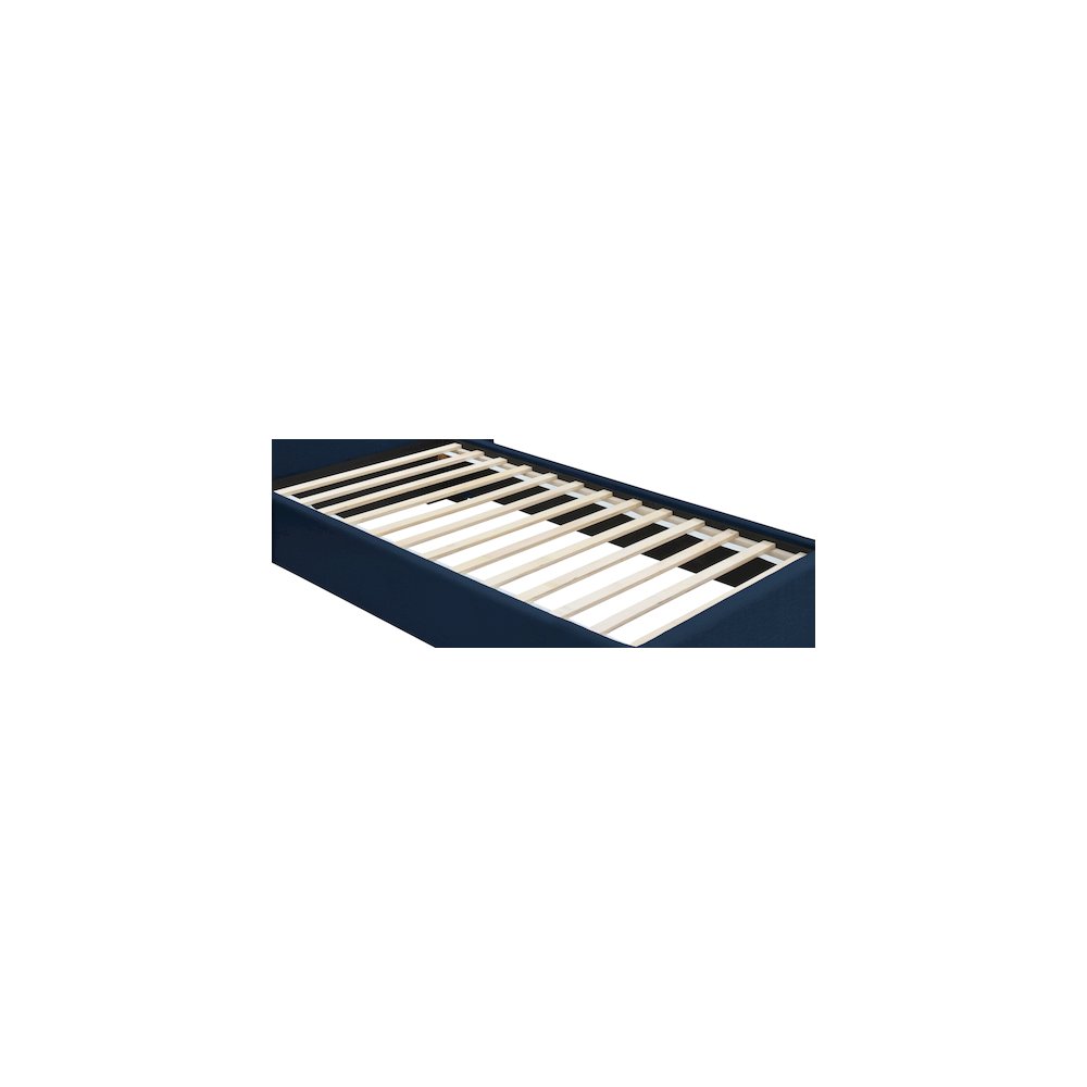 Pierce Navy Linen Textured Fabric Twin Bed