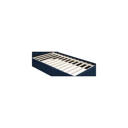 Pierce Navy Linen Textured Fabric Twin Bed