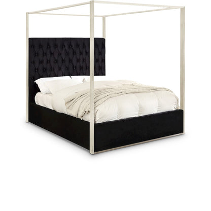 Porter Black Velvet King Bed