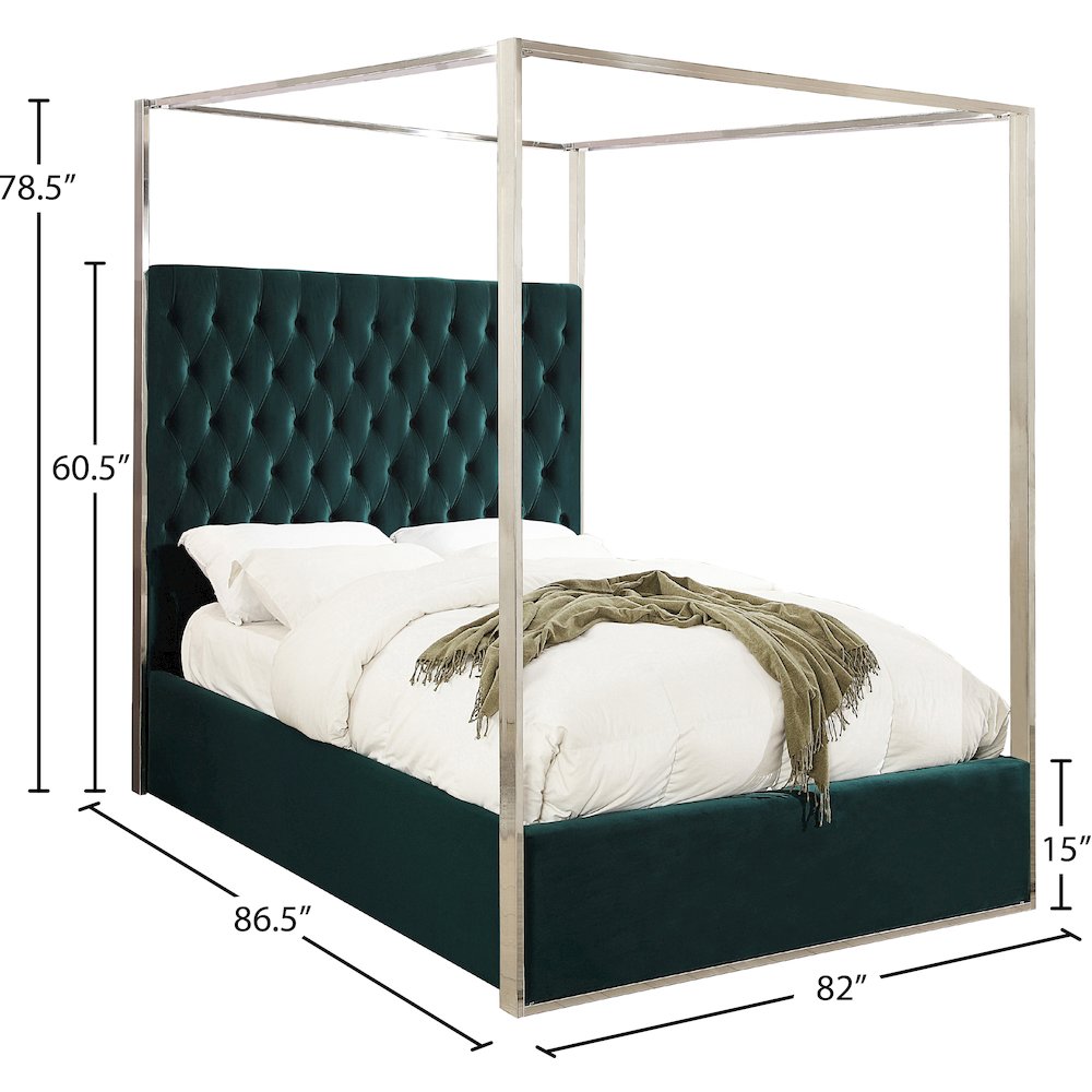 Porter Green Velvet King Bed