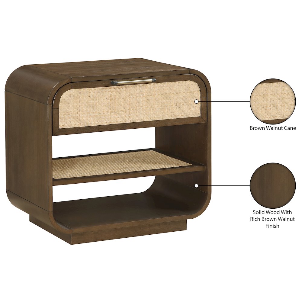 Windsor Brown Solid Wood Nightstand