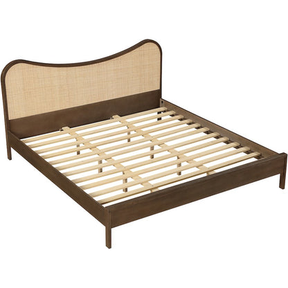 Windsor Brown Solid Wood King Bed (3 Boxes)