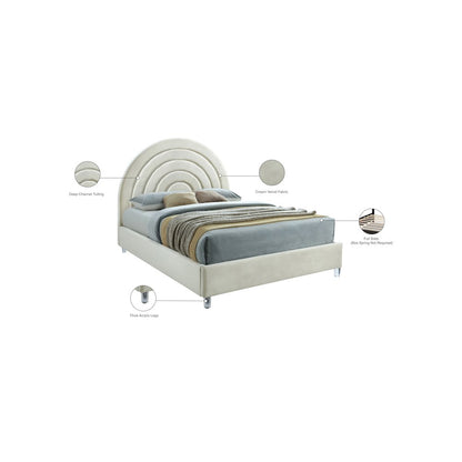 Rainbow Cream Velvet Full Bed
