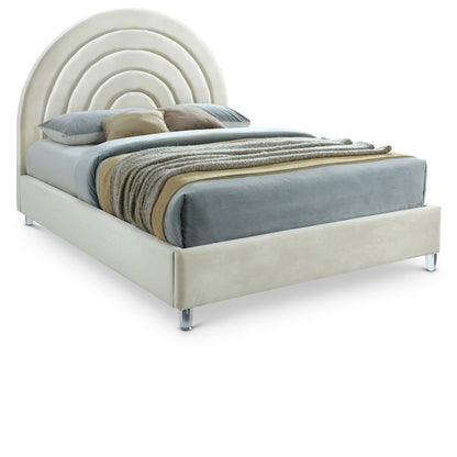 Rainbow Cream Velvet Full Bed