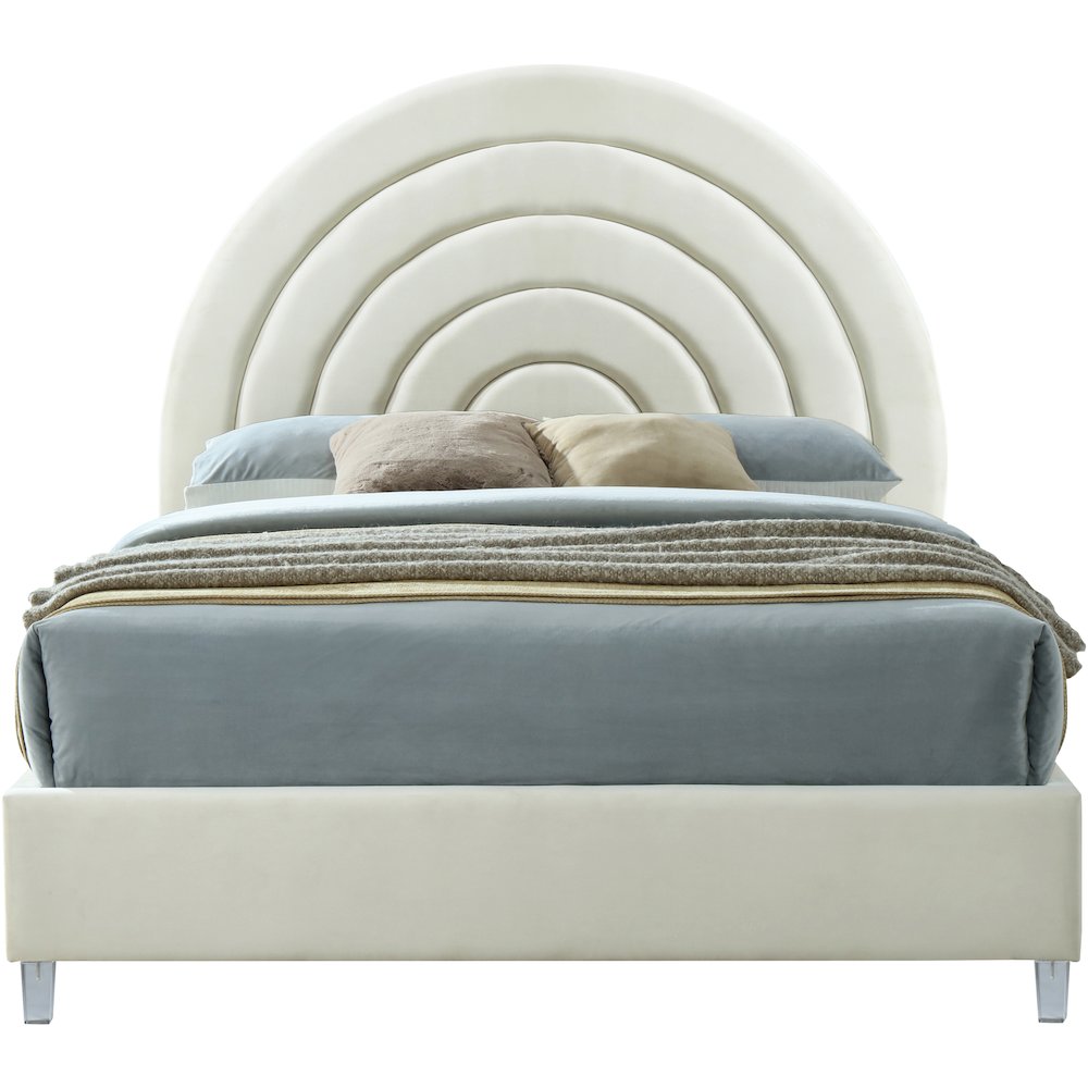 Rainbow Cream Velvet Full Bed