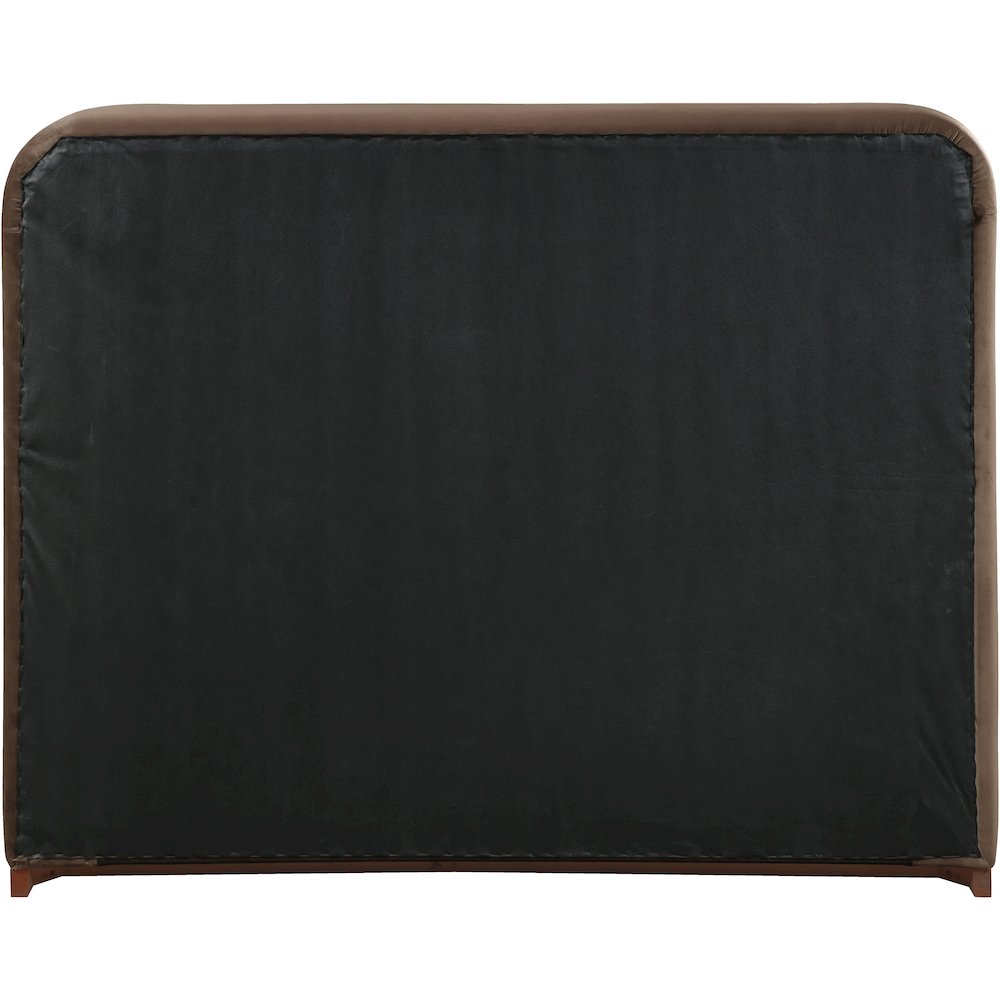Rava Brown / Beige Velvet Upholstered Full Bed
