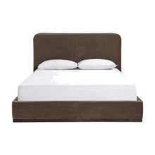 Velvet Queen Panel Bed Frame with Headboard, Corner-Reinforced, Painted