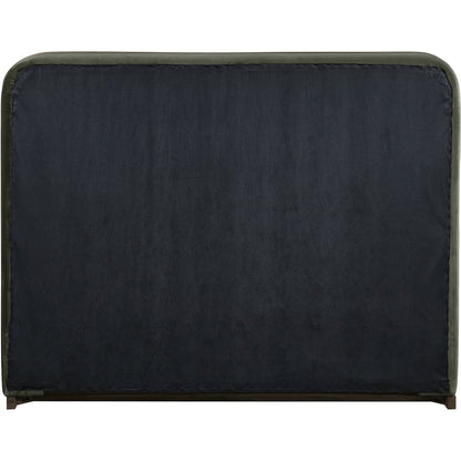 Rava Green / Brown Velvet Upholstered Full Bed