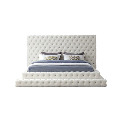 Revel Cream Velvet King Bed