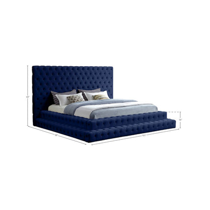 Revel Navy Velvet King Bed