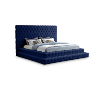 Revel Navy Velvet King Bed