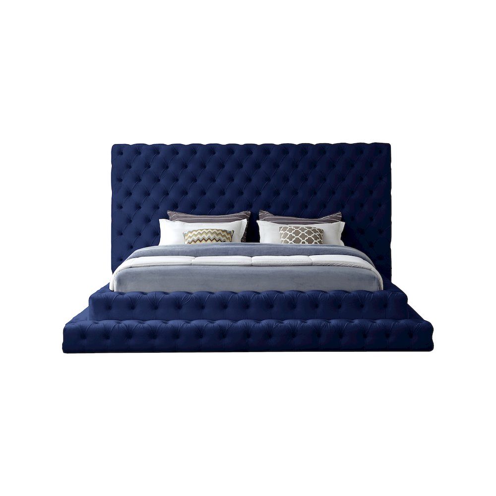 Revel Navy Velvet King Bed
