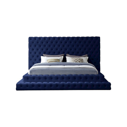 Revel Navy Velvet King Bed