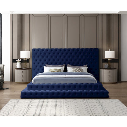 Revel Navy Velvet King Bed