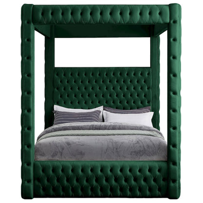 Royal Green Velvet King Bed