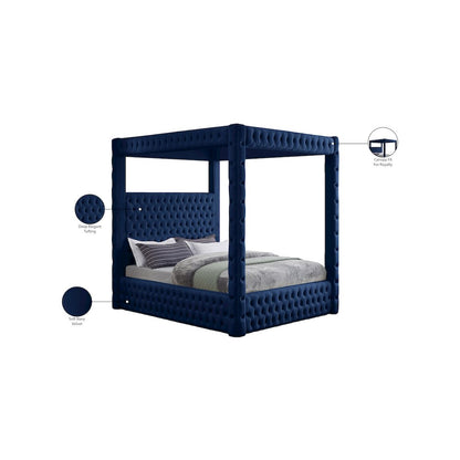 Royal Navy Velvet King Bed