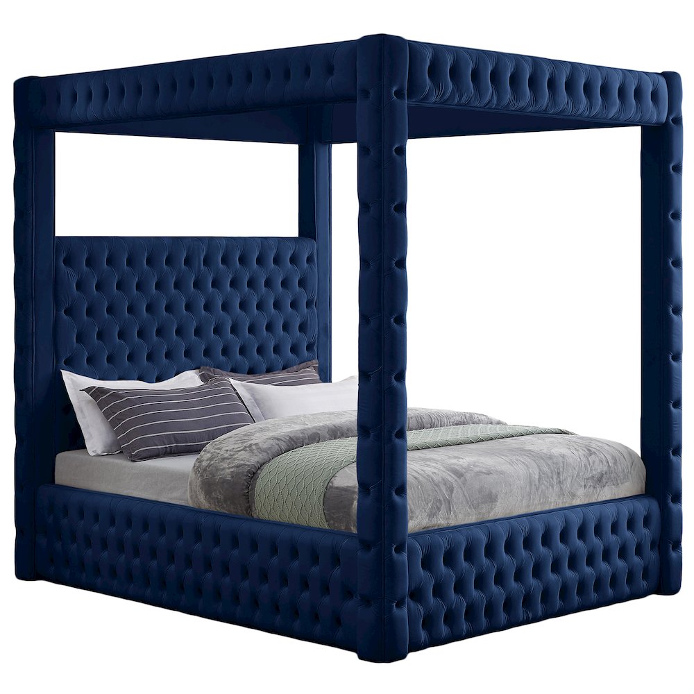 Royal Navy Velvet King Bed