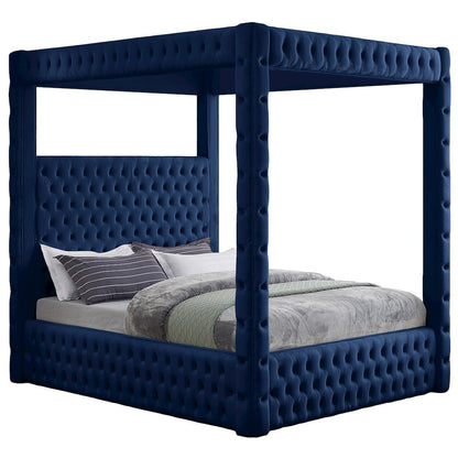 Royal Navy Velvet King Bed
