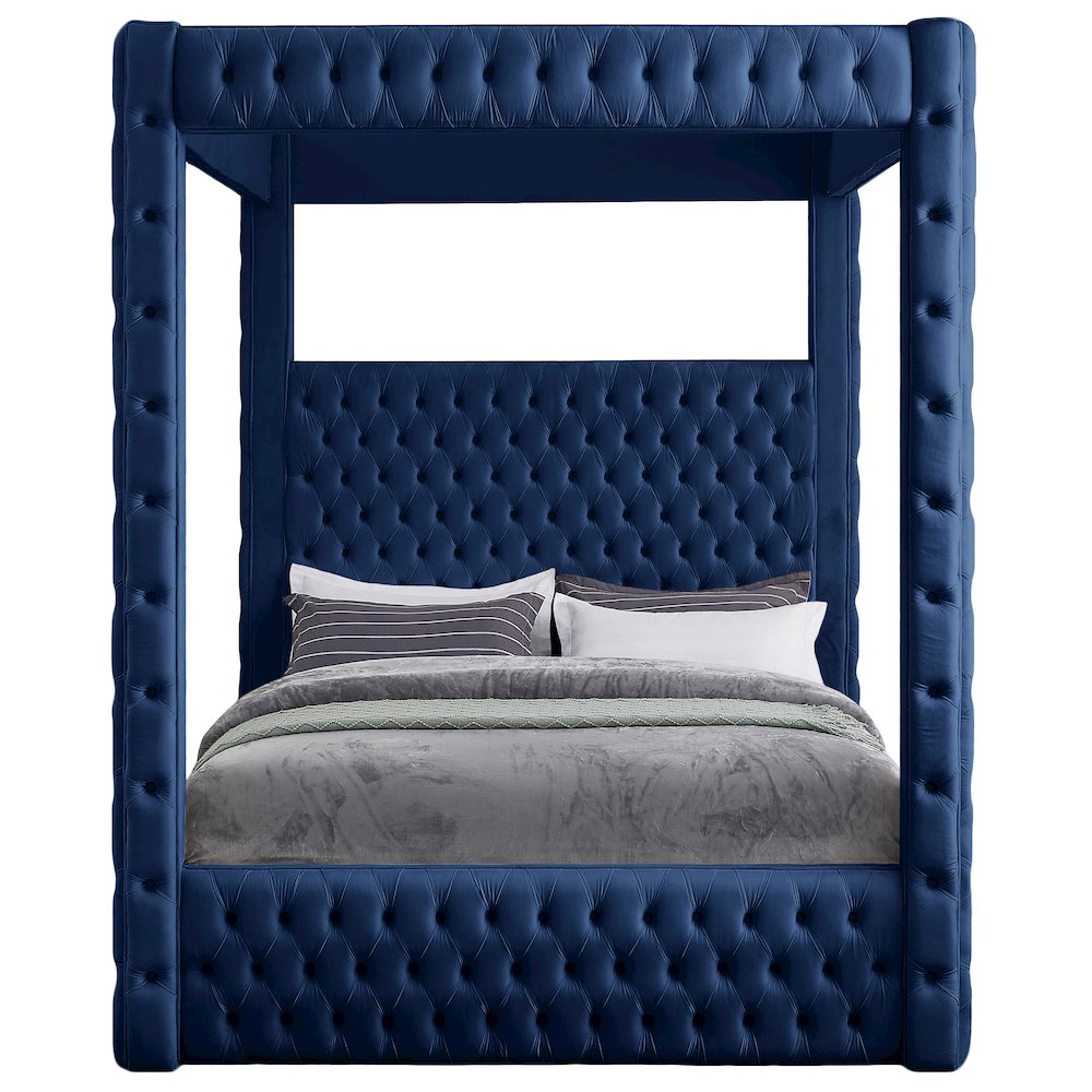 Royal Navy Velvet King Bed