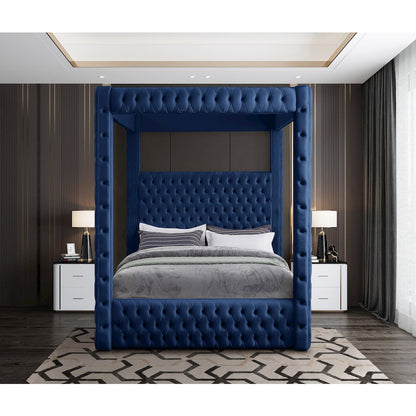 Royal Navy Velvet King Bed