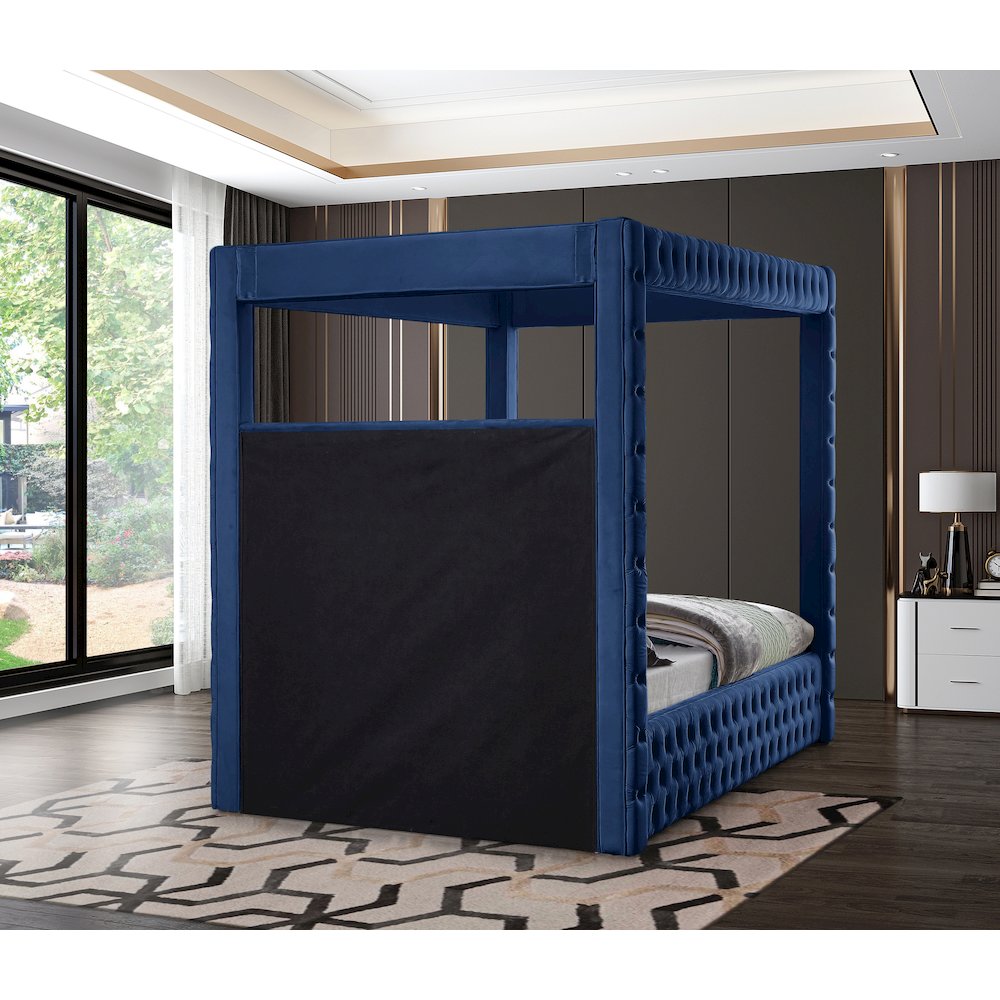 Royal Navy Velvet King Bed