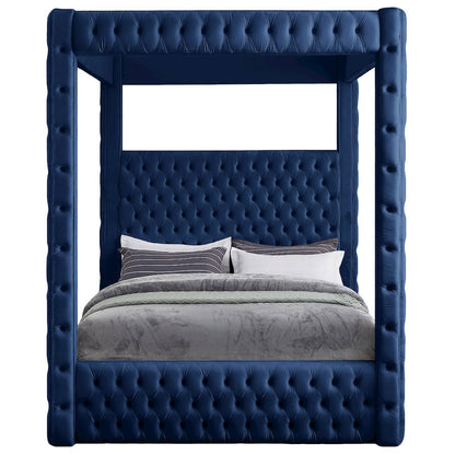 Royal Navy Velvet Queen Bed