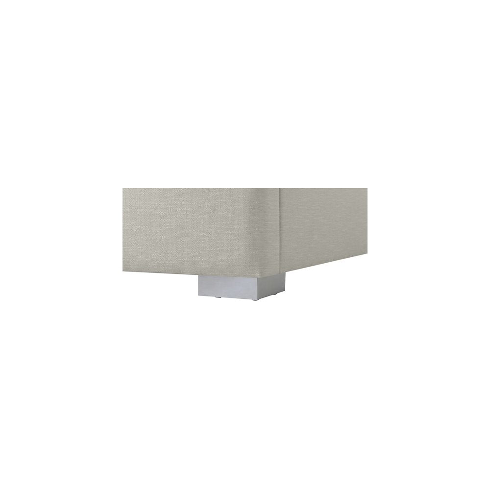 Royce Beige Linen Textured Fabric Twin Bed