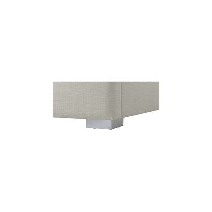 Royce Beige Linen Textured Fabric Twin Bed