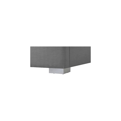 Royce Grey Linen Textured Fabric Full Bed