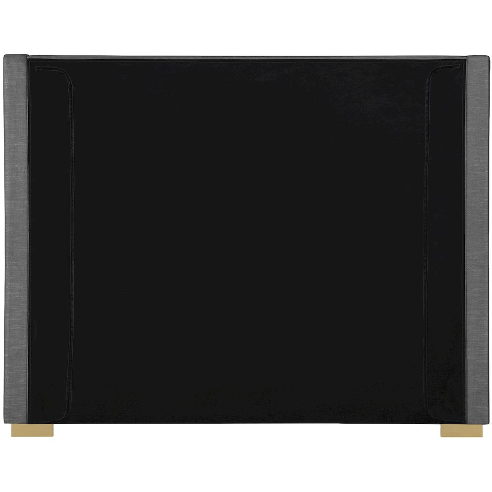 Royce Grey Linen Textured Fabric King Bed
