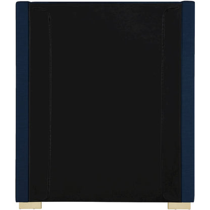 Royce Navy Linen Textured Fabric Twin Bed