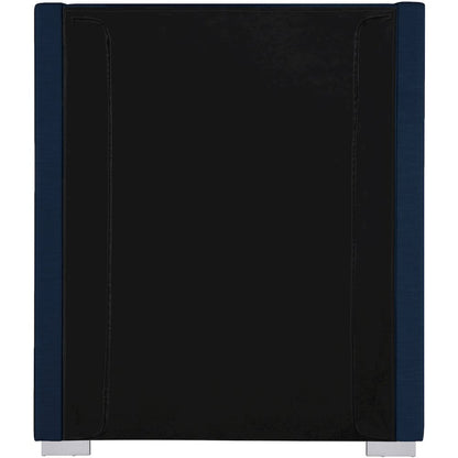 Royce Navy Linen Textured Fabric Twin Bed