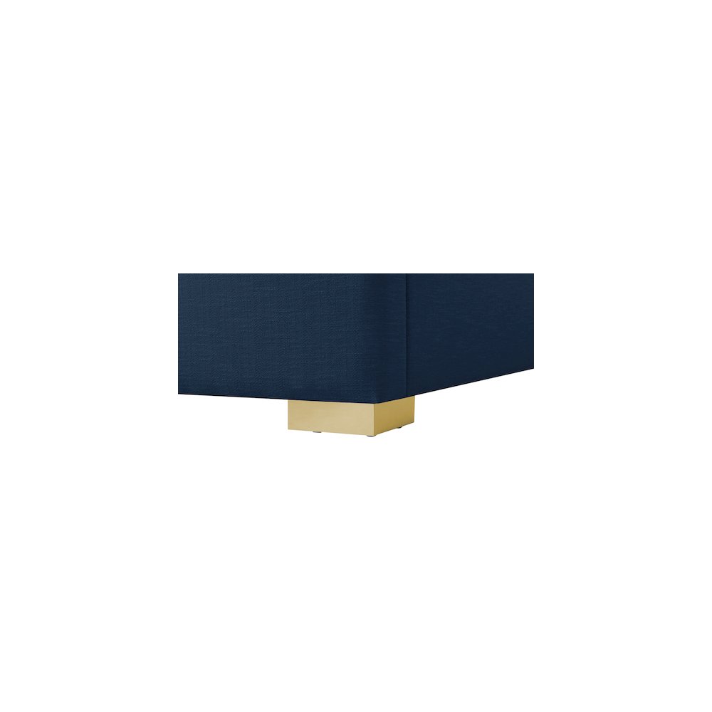 Royce Navy Linen Textured Fabric Twin Bed