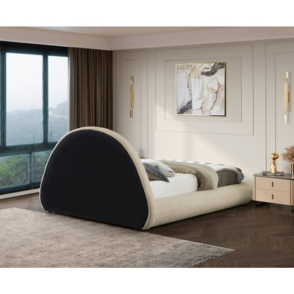 Rudy Beige Teddy Fabric Full Bed
