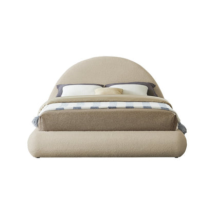 Rudy Beige Teddy Fabric Queen Bed
