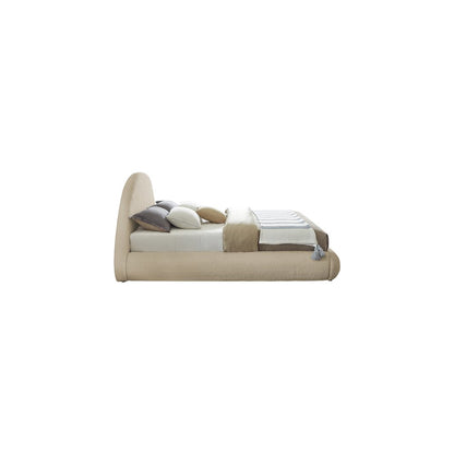 Rudy Beige Teddy Fabric Queen Bed
