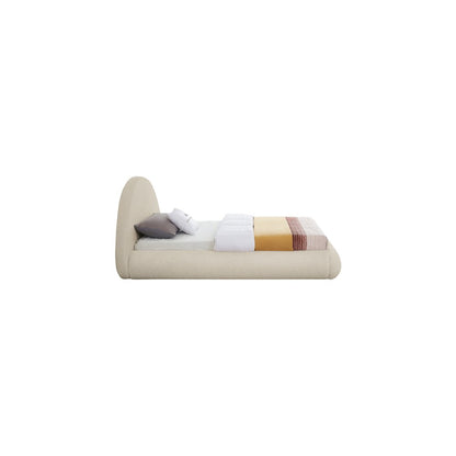 Rudy Beige Teddy Fabric Twin Bed