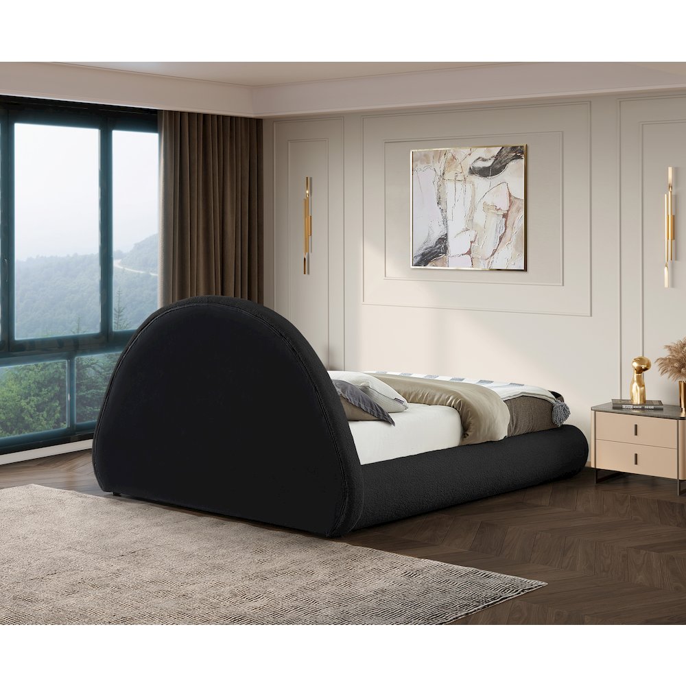 Rudy Black Teddy Fabric Full Bed