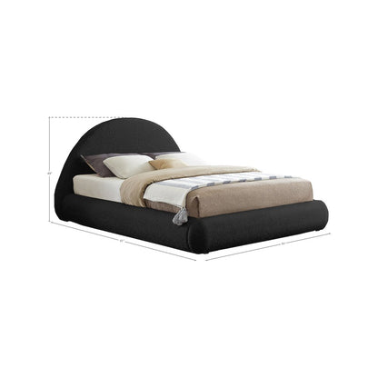 Rudy Black Teddy Fabric King Bed