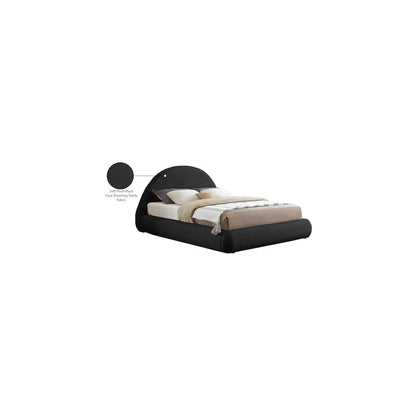 Rudy Black Teddy Fabric King Bed