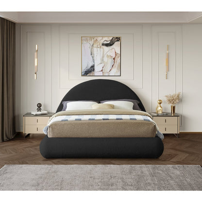 Rudy Black Teddy Fabric Queen Bed