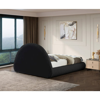 Rudy Black Teddy Fabric Queen Bed