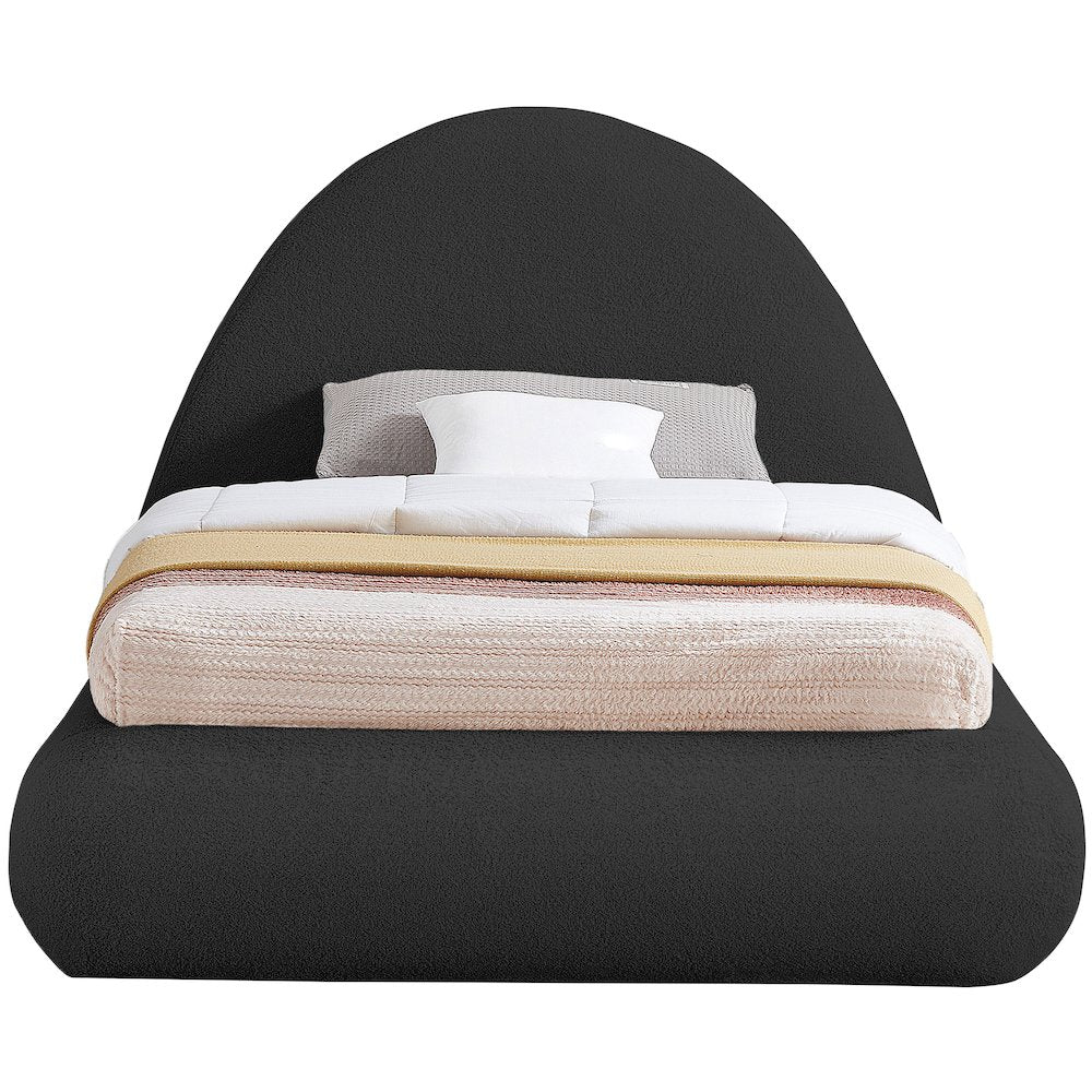 Rudy Black Teddy Fabric Twin Bed