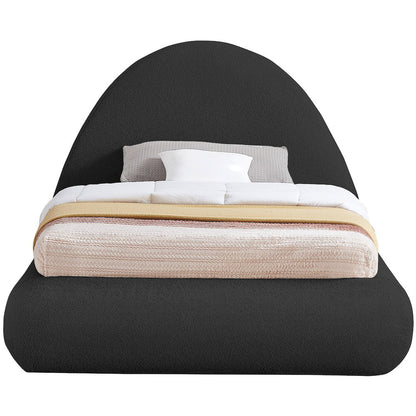 Rudy Black Teddy Fabric Twin Bed