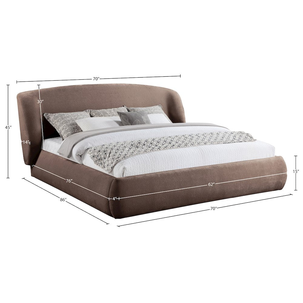 Sandro Brown Chenille Fabric Upholstered Full Bed