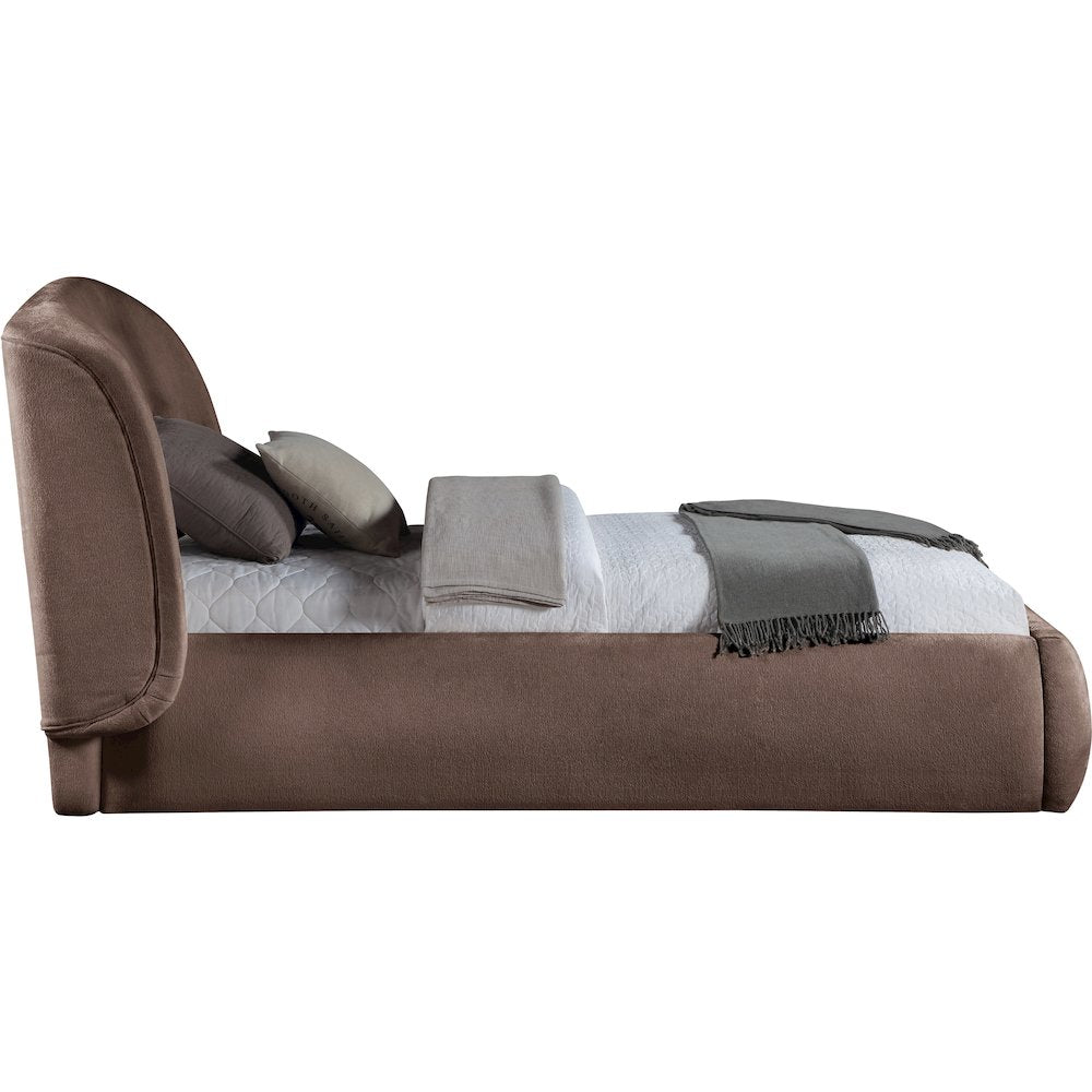 Sandro Brown Chenille Fabric Upholstered Twin Bed
