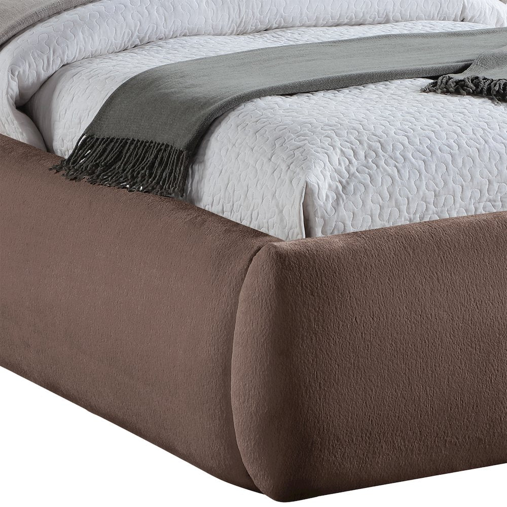 Sandro Brown Chenille Fabric Upholstered Twin Bed