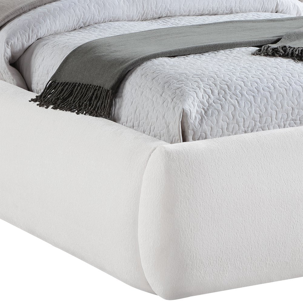 Sandro Cream Chenille Fabric Upholstered Full Bed