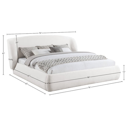 Sandro Cream Chenille Fabric Upholstered Queen Bed
