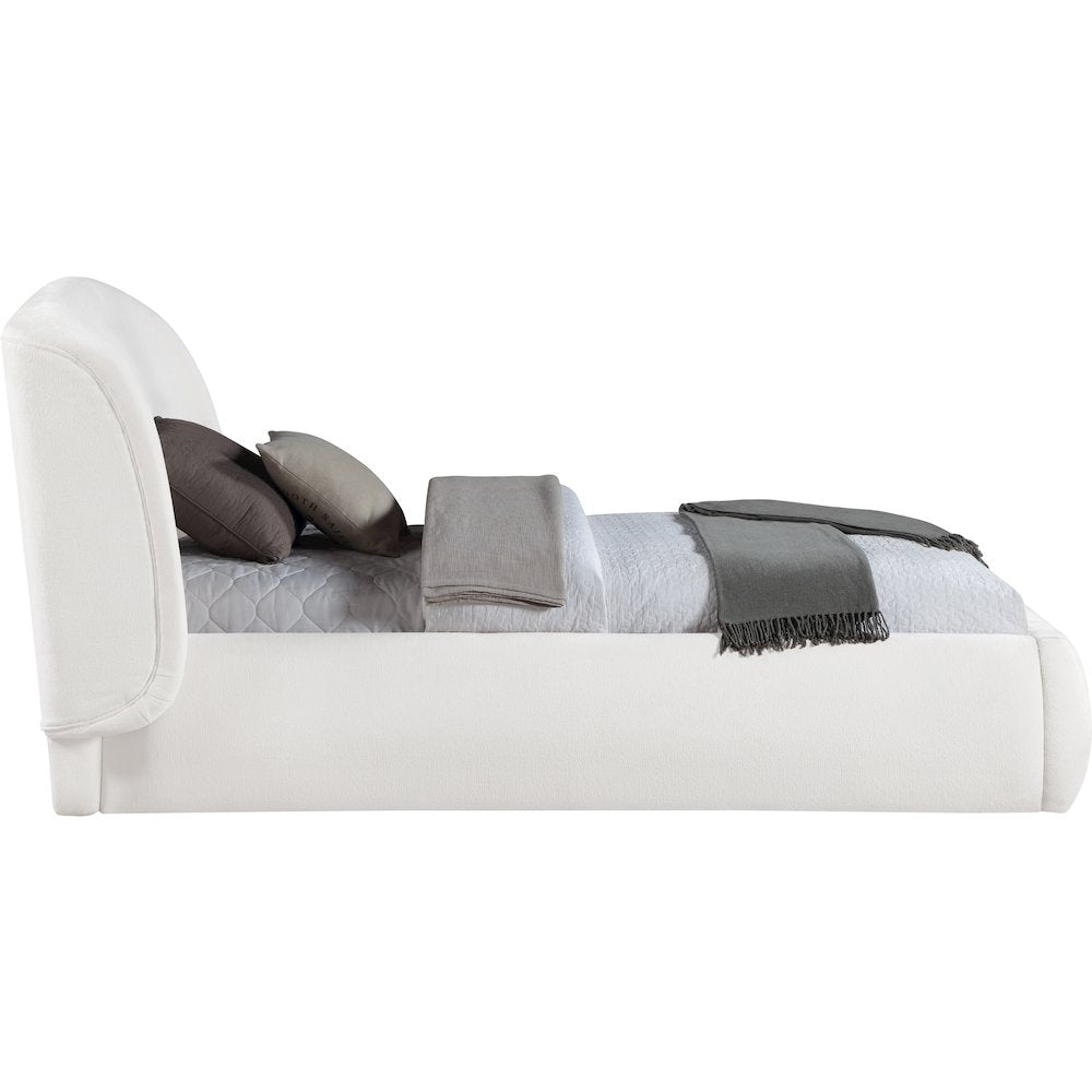 Sandro Cream Chenille Fabric Upholstered Twin Bed